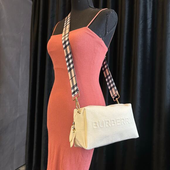 Burberry Cosmetic canvas pouch beauty line bag. Crossbody or shoulder bag! NEW! - Picture 2 of 12